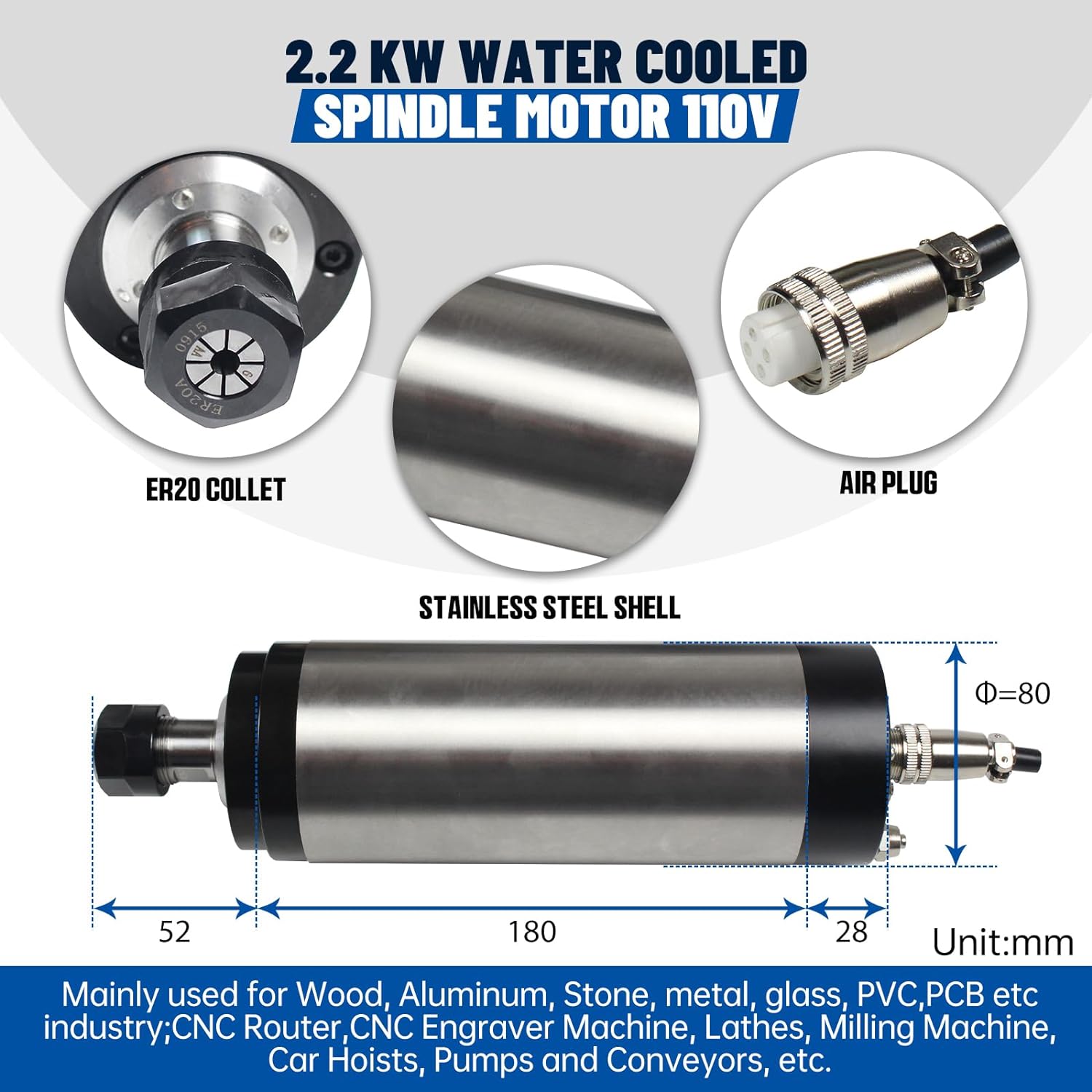 Motor de husillo refrigerado p - Cnc Spindle Motor reseña y precio